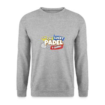 Raquette de padel Tennis Sport I Cadeau - Sweat-shirt Unisexe - gris chiné - Devant - Alina (178cm) & Michal (187cm)