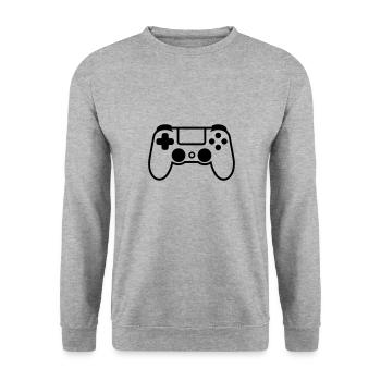 Videospiel-Controller - Unisex Pullover - Weißgrau meliert - Vorne - Alina (178cm) & Michal (187cm)