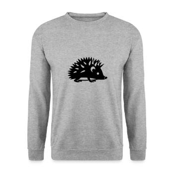 Igel - Unisex Pullover - Weißgrau meliert - Vorne - Alina (178cm) & Michal (187cm)
