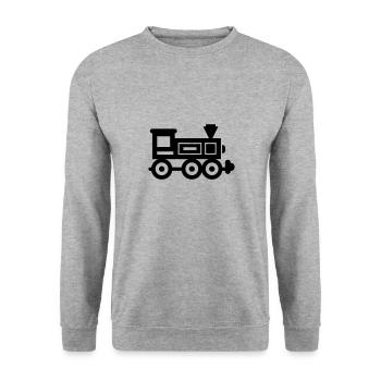 locomotive - Sweat-shirt Unisexe - gris chiné - Devant - Alina (178cm) & Michal (187cm)