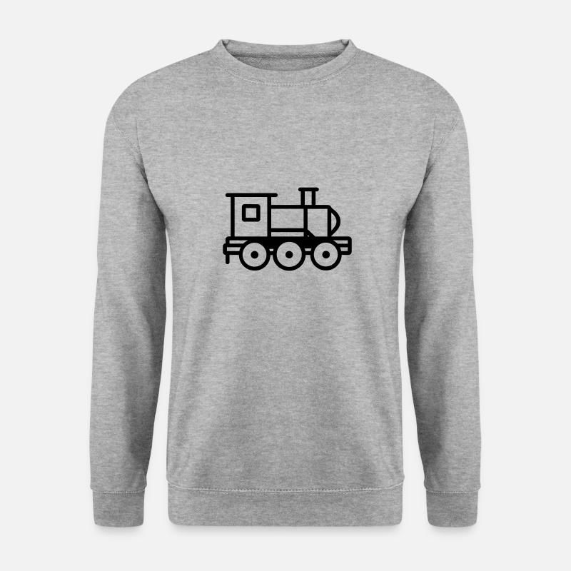 Lokomotive - Unisex Pullover - Weißgrau meliert