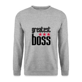 Bester Boss - Unisex Pullover - Weißgrau meliert - Vorne - Alina (178cm) & Michal (187cm)