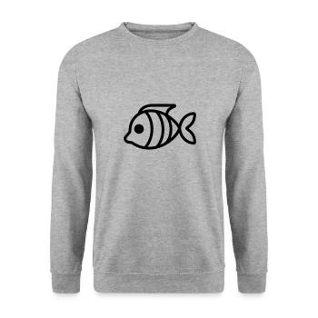 Fish - Unisex Sweatshirt - salt & pepper - Front - Alina (178cm) & Michal (187cm)