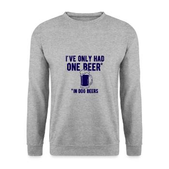 In Dog Beers I've Only Had One Bier Biertrinker - Unisex Pullover - Weißgrau meliert - Vorne - Alina (178cm) & Michal (187cm)