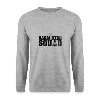 Badminton Squad Shuttlecock Hobby Sports - Unisex Sweatshirt - salt & pepper - Front - Alina (178cm) & Michal (187cm)