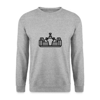 F1-Rennwagen - Unisex Pullover - Weißgrau meliert - Vorne - Alina (178cm) & Michal (187cm)