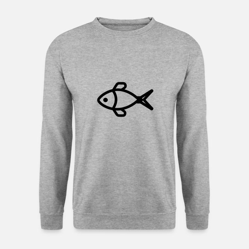 Fisch - Unisex Pullover - Weißgrau meliert