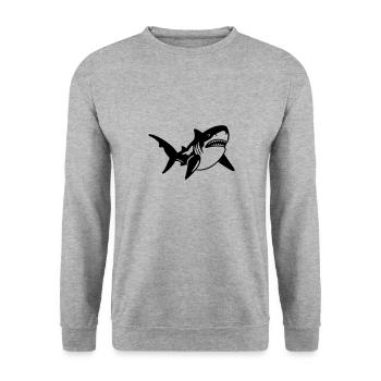 Requin - Sweat-shirt Unisexe - gris chiné - Devant - Alina (178cm) & Michal (187cm)