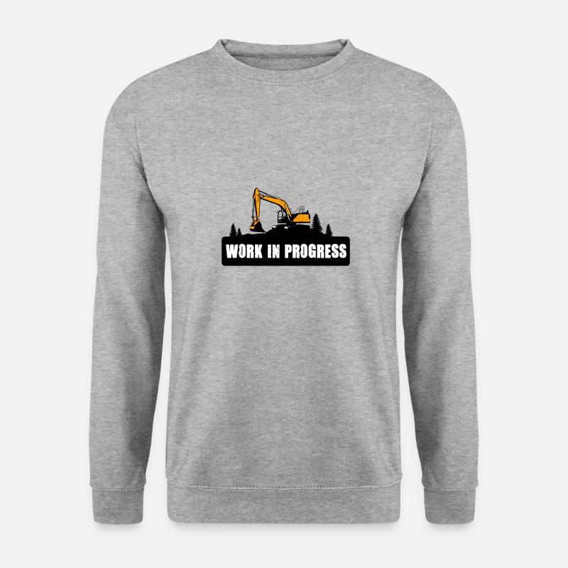 Bagger Baggerfahrer Baggerführer Baustelle - Unisex Pullover - Weißgrau meliert