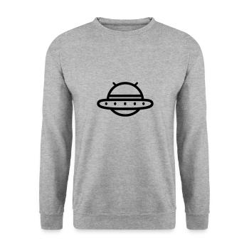 flying saucer - Unisex Sweatshirt - salt & pepper - Front - Alina (178cm) & Michal (187cm)
