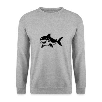 Requin - Sweat-shirt Unisexe - gris chiné - Devant - Alina (178cm) & Michal (187cm)