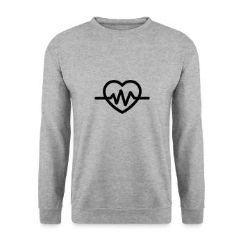 battement de coeur - Sweat-shirt Unisexe - gris chiné - Devant - Alina (178cm) & Michal (187cm)