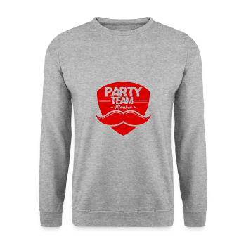 Party Team Member - Unisex Pullover - Weißgrau meliert - Vorne - Alina (178cm) & Michal (187cm)