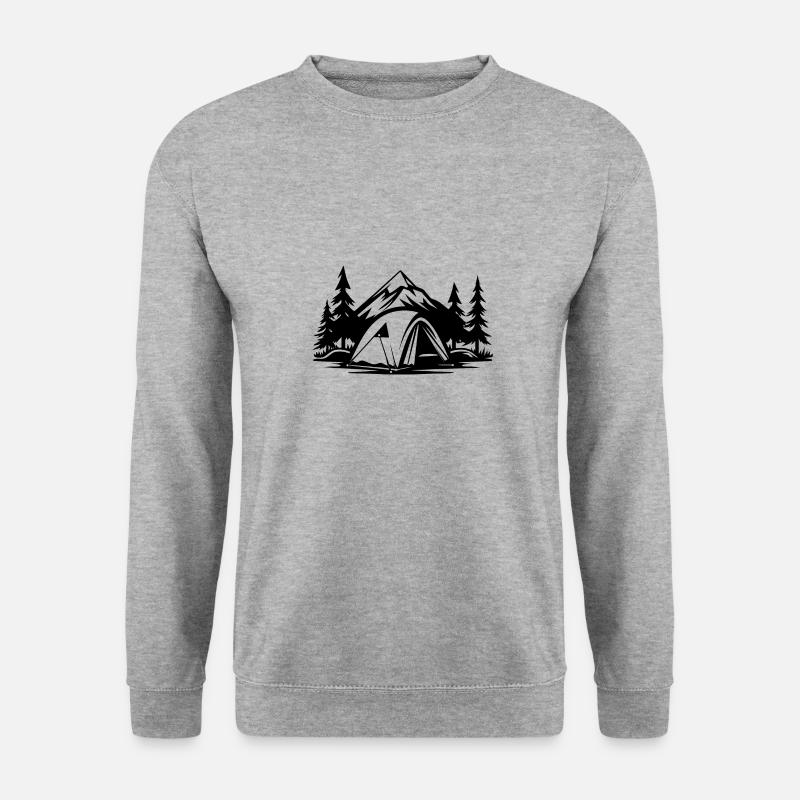 Camping Zelt Natur - Unisex Pullover - Weißgrau meliert