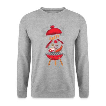 Barbecue - Sweat-shirt Unisexe - gris chiné - Devant - Alina (178cm) & Michal (187cm)