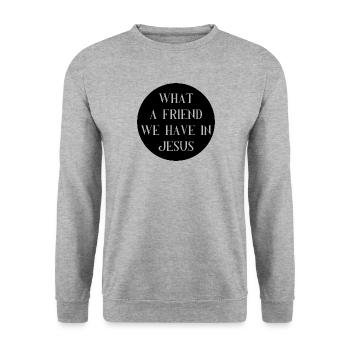 Jesus Christ of Nazareth Faith Bible Jesus - Unisex Sweatshirt - salt & pepper - Front - Alina (178cm) & Michal (187cm)