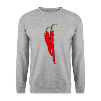 Chili Pepper Hot Chilli Peppers Spicy Food - Unisex Sweatshirt - salt & pepper - Front - Alina (178cm) & Michal (187cm)