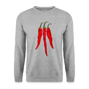 Chili Pepper Hot Chilli Peppers Spicy Food - Unisex Sweatshirt - salt & pepper - Front - Alina (178cm) & Michal (187cm)
