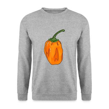 Piment Chili Piment Habanero Manger Sharp - Sweat-shirt Unisexe - gris chiné - Devant - Alina (178cm) & Michal (187cm)