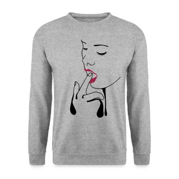 Sexy Girl - Unisex Pullover - Weißgrau meliert - Vorne - Alina (178cm) & Michal (187cm)