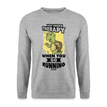 Running Jogging Sport Race Training Gift - Unisex Sweatshirt - salt & pepper - Front - Alina (178cm) & Michal (187cm)