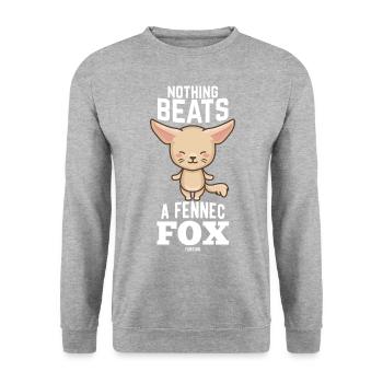 Rien ne vaut un renard Fennec - Sweat-shirt Unisexe - gris chiné - Devant - Alina (178cm) & Michal (187cm)