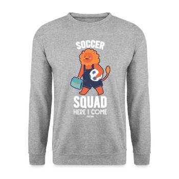 Football Coach Team Children Boy - Unisex Sweatshirt - salt & pepper - Front - Alina (178cm) & Michal (187cm)