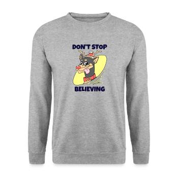 Merry christmas happy holidays christmas gift - Unisex Pullover - Weißgrau meliert - Vorne - Alina (178cm) & Michal (187cm)