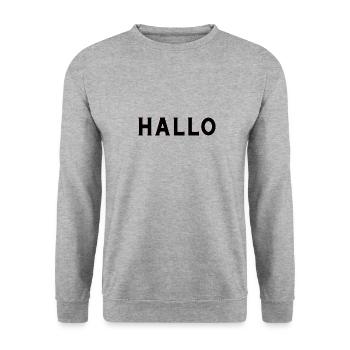 Hallo - Unisex Pullover - Weißgrau meliert - Vorne - Alina (178cm) & Michal (187cm)