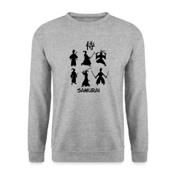 SamuraiJapanese Swordsman - Unisex Sweatshirt - salt & pepper - Front - Alina (178cm) & Michal (187cm)