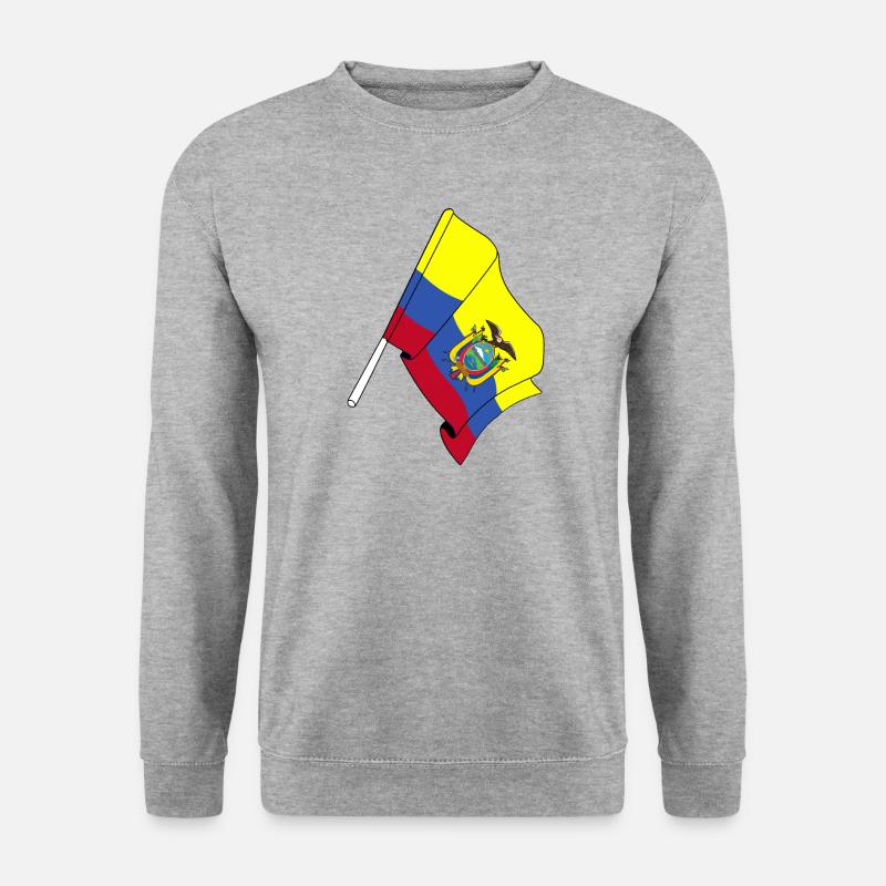 Flagge Ecuador - Unisex Pullover - Weißgrau meliert