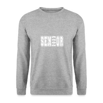 Senior Class of 2023 Bold Graduation Look - Unisex Pullover - Weißgrau meliert - Vorne - Alina (178cm) & Michal (187cm)