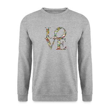Franken Liebe - Unisex Pullover - Weißgrau meliert - Vorne - Alina (178cm) & Michal (187cm)