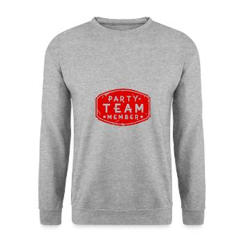 Party Team Member - Unisex Pullover - Weißgrau meliert - Vorne - Alina (178cm) & Michal (187cm)
