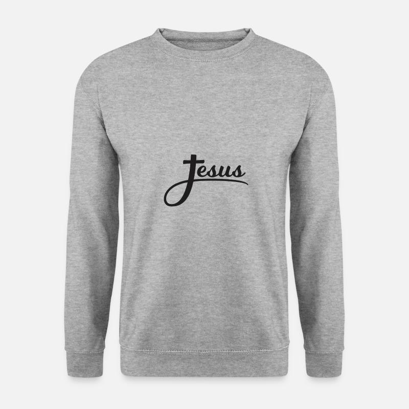 Jesus Christus Christliche Geschenkideen Gott - Unisex Pullover - Weißgrau meliert