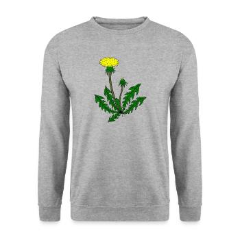 Löwenzahn Pusteblume - Unisex Pullover - Weißgrau meliert - Vorne - Alina (178cm) & Michal (187cm)