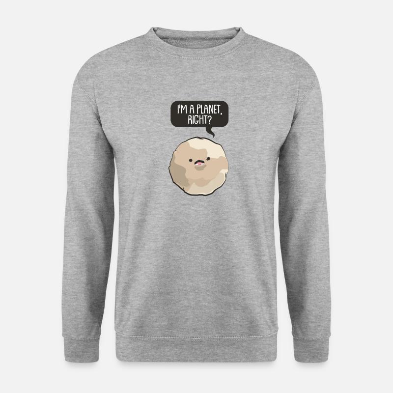 Planet Geschenk Kinder Comic Sprechblase Mond Mars - Unisex Pullover - Weißgrau meliert