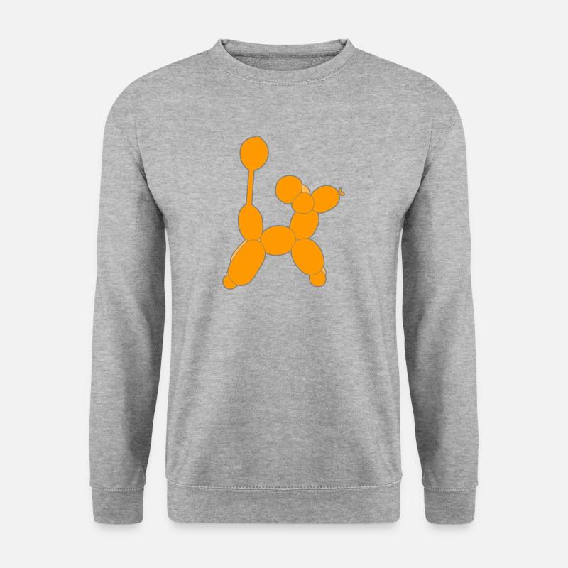 Ballon Hund - Unisex Pullover - Weißgrau meliert