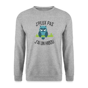 I can not have an Owl - Unisex Sweatshirt - salt & pepper - Front - Alina (178cm) & Michal (187cm)