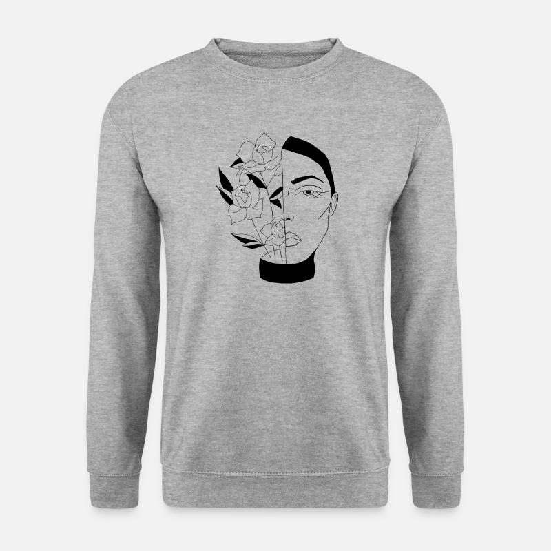 Flower Mind - Unisex Pullover - Weißgrau meliert