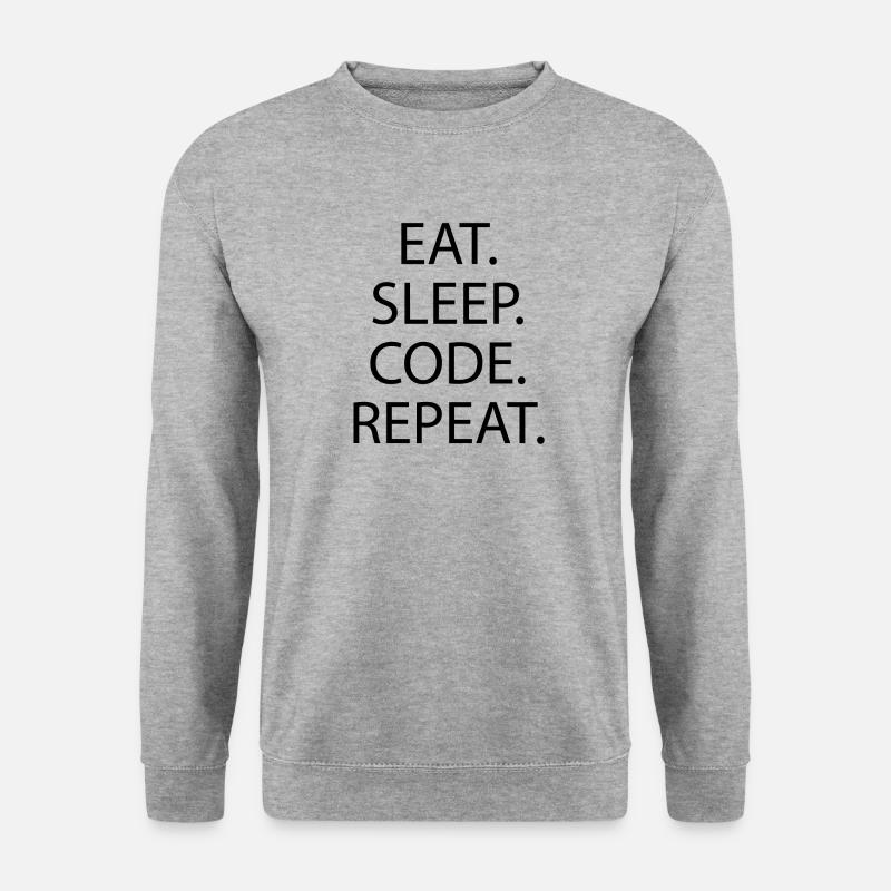 EAT SLEEP CODE REPEAT - Unisex Pullover - Weißgrau meliert