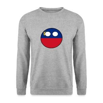 Countryball Land Heimat Liechtenstein - Unisex Pullover - Weißgrau meliert - Vorne - Alina (178cm) & Michal (187cm)