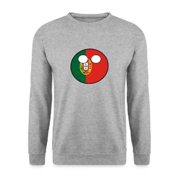 Countryball Land Heimat Portugal - Unisex Pullover - Weißgrau meliert - Vorne - Alina (178cm) & Michal (187cm)