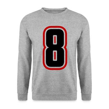 8 number symbol - Unisex Sweatshirt - salt & pepper - Front - Alina (178cm) & Michal (187cm)