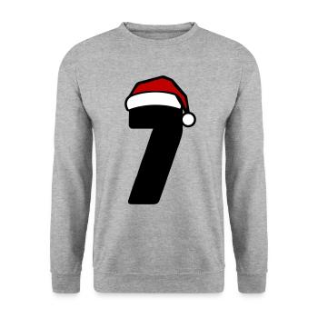 7 Numéro de Noël - Sweat-shirt Unisexe - gris chiné - Devant - Alina (178cm) & Michal (187cm)