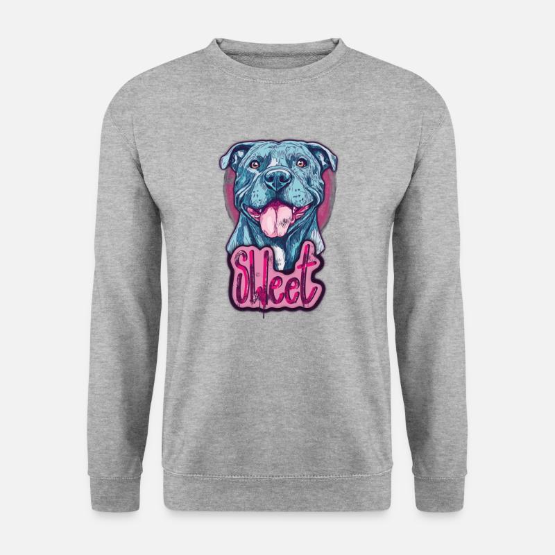 Sweet Pitbull - Unisex Pullover - Weißgrau meliert