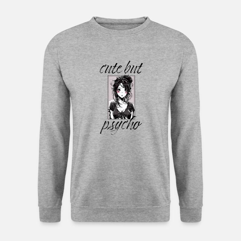 cute but psycho - Unisex Pullover - Weißgrau meliert