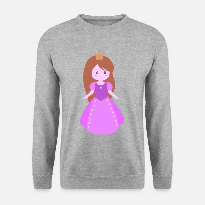 Prinzessin Mädchen Figur - Unisex Pullover - Weißgrau meliert