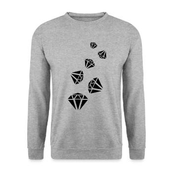 Diamond Icon Silhouette - Unisex Sweatshirt - salt & pepper - Front - Alina (178cm) & Michal (187cm)