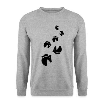 Horse symbol - Unisex Sweatshirt - salt & pepper - Front - Alina (178cm) & Michal (187cm)